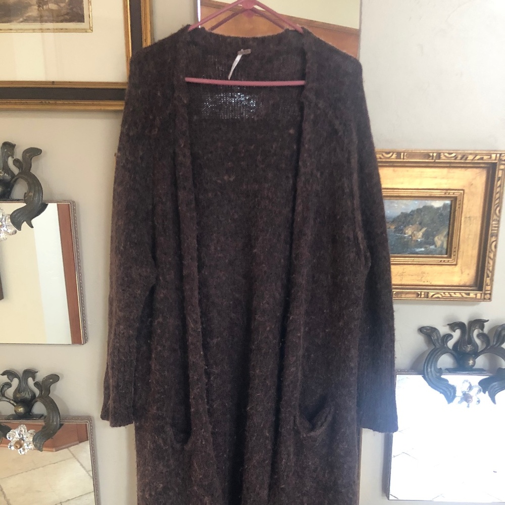 Free People Deep Purple Long Cardigan
